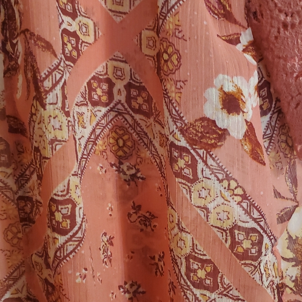 Rewind Pink Floral Kimono with Lace - Picture 4 of 4